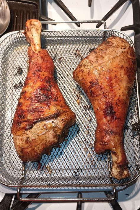 Air Fryer Turkey Legs Turkey Legs In Air Fryer, Air Fried Turkey, Thanksgiving For Two, Air Fryer Turkey, Fried Turkey, Protein Nutrition, Turkey Legs, Poultry Seasoning, Fryer Recipes