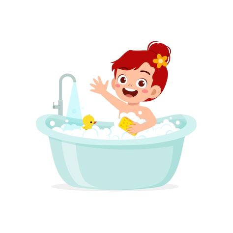 Premium Vector | Little kid take a bath in the bathtub Time Clipart, Bath Pictures, Kids Play Toys, Take A Bath, In The Bathtub, Kids Background, Kids Talking, Kid Boy, Petite Section