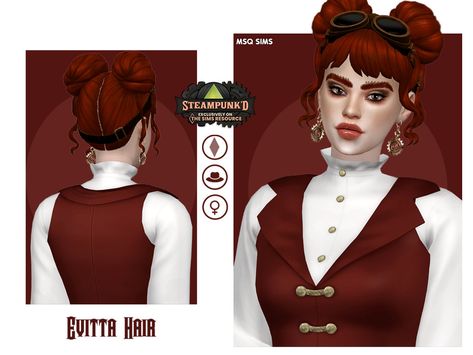 The Sims Resource - Steampunked Evitta Hair Sims 4 Steampunk Cc Maxis Match, Ts4 Steampunk Cc, Steampunk Sims 4 Cc, Sims 4 Cc Steampunk, Sims 4 Steampunk Cc, American Tank, Sims 4 Cc Folder, Sims 4 Cc Packs, Sims 4 Cas