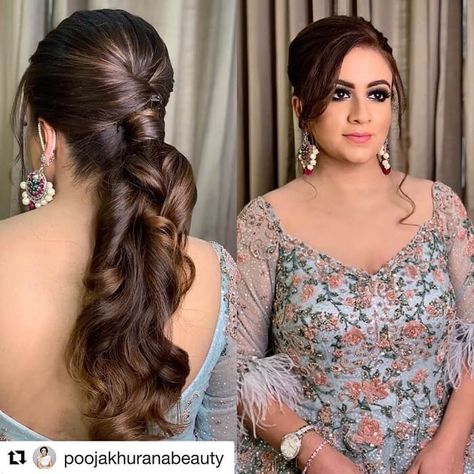 Hairstyle For Bridal, Hairstyles For A Round Face, Engagement Hairstyle, Hairstyles For Brides, Reception Hairstyles, Indian Engagement, Engagement Hairstyles, Viking Hair, Long Hair Wedding Styles