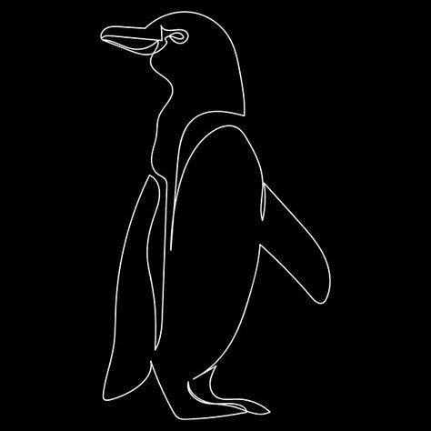 Pinguin Tattoo Minimalist, Penguin Line Art, Drawing Penguin, Galapagos Penguin, Abstract Art Tattoo, Penguin Tattoo, Penguin Illustration, Single Line Art, Penguin Drawing