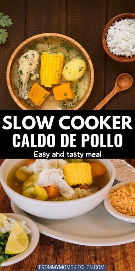 Crockpot Recipes Spanish Food, Crockpot Mexican Chicken Soup, Mexican Chicken Stew Crockpot, Chicken Caldo Mexican Crockpot, Chicken Caldo Mexican Recipe, Mexican Chicken Caldo Recipe, Chicken Caldo, Slow Cooker Soup Recipes Healthy, Crockpot Mexican Chicken