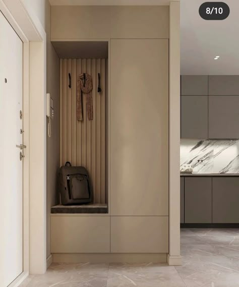 Entrance Hall Wardrobe Ideas, Small Coridorio Design, Predsoblje Uredjenje, Hallway Nook Ideas, Small Entrance Halls, Modern Shaker Kitchen, Hall Wardrobe, Diy Cupboards, Front Closet