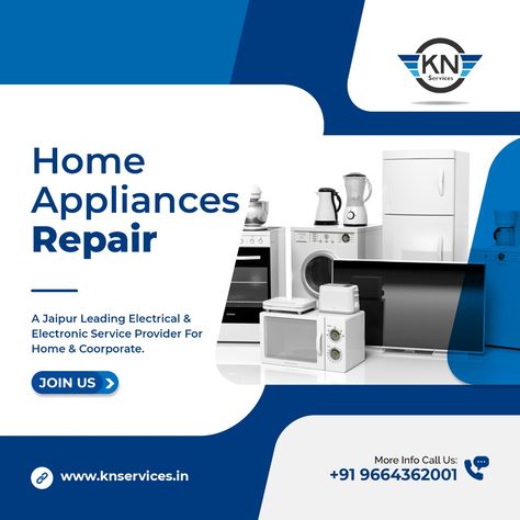 We are providing these service Chimney, Washing Machine, AC, Refrigerator Repair at best price in Jaipur. If you are looking Home Appliances Repair Service in Jaipur. To know more about AC Repair in Jaipur visit here: https://knservices.co.in/ Air Conditioning Logo, Drawing Book Pdf, Fan Repair, Ebay Reinstatement, Service Poster, Fridge Repair, Electrical Shop, Electrician Services, Washing Machine Repair