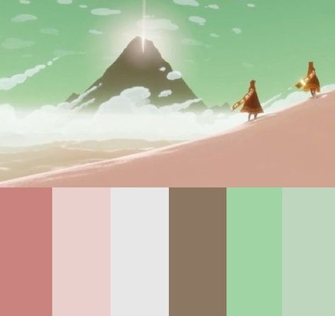 The Influence of Video Game Aesthetics on Style: 20 Gorgeous ... Mobile Game Color Palette, Video Game Color Palette, Game Color Palette, Green Color Pallet, Flat Color Palette, Womp Womp, Shadow Of The Colossus, Pokémon Black And White, Color Script