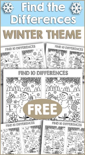 This set of free Winter Theme Find the Difference printables is great for preschool, Kindergarten and elementary students. #1plus1plus1  #homeschool #homeschooling #freeprintablesforkids #kidsactivities #kidsprintables #winteractivitiesforkids #winteractivities #wintertheme #winterprintables #earlychildhood #kindergarten #kindergartenworksheets Find The Difference, Winter Printables, January Activities, Winter Classroom, Winter Kindergarten, Winter Activities For Kids, Winter Preschool, Christmas School, Winter Crafts For Kids