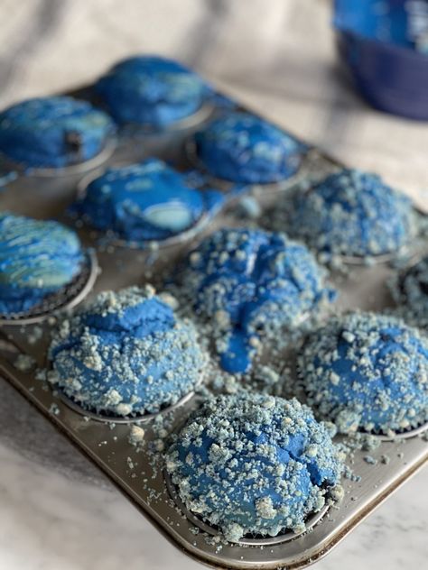 Gluten-Free Blue Blueberry Muffins - nocrumbsleft Blue Muffins, Blue Muffin, Brunch Foods, Gluten Free Blueberry Muffins, Paleo Gluten Free Recipes, Vegan Muffins, Oat Muffins, Muffin Bread, Roasted Pecans