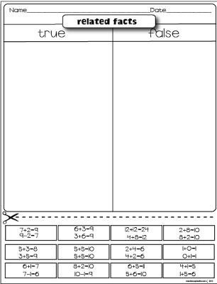 Addition Facts, Pythagorean Theorem, Classroom Freebies, Fact Families, Math Time, First Grade Reading, Second Grade Math, True False, Math Addition