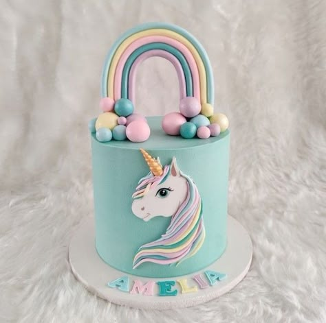 Unicorn Number Cake, Easy Unicorn Cake, Bunny Birthday Cake, Lego Birthday Cake, 7th Birthday Cakes, Cake For Husband, Pony Cake, Unicorn Themed Birthday Party, Number Cake Toppers