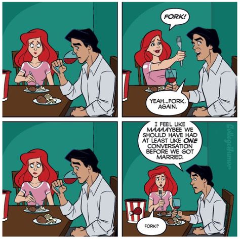 HowToBeADad.com – 22 Pretty Edgy Disney Parody Comics Dating A Cop, Disney Funny Moments, Disney Parody, Watch The Lion King, Ariel Eric, Pretty Edgy, Disney Comics, Disney High, Moments Quotes