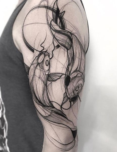 50 Fish Tattoo Designs To Find Your Strength And Courage This Year Tattoos Masculinas, Sketch Style Tattoos, Pisces Tattoos, Forearm Tattoo Design, Koi Tattoo, Koi Fish Tattoo, Geniale Tattoos, Sketch Tattoo Design, Fish Tattoo