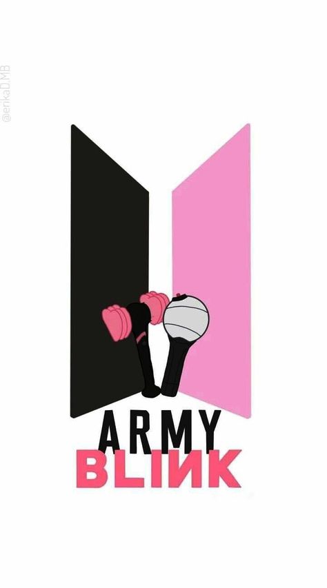 Armyblink Logo, Blink Wallpaper, Blink And Army, Army And Blink, Iphone Wallpaper Bts, Pink Drawing, Bts X Blackpink, Black Pink Background, Bts Black