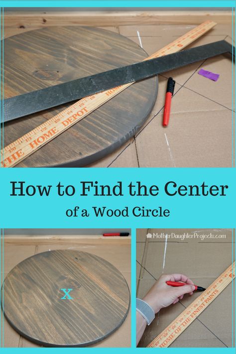 Learn a quick way to find the center of a circle or the center of a wood round. Circle Signs Wooden Diy Last Name, Monogram Round Wood Sign Diy, How To Find The Center Of A Circle, Round Kitchen Signs Wood Diy, How To Make A Round Wood Door Sign, 12 Inch Round Wood Sign Diy, Small Wood Rounds Crafts Diy Projects, Round Wooden Signs Diy, Wood Circle Craft Ideas