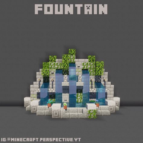 6,420 Me gusta, 46 comentarios - Minecraft Perspective (@minecraft.perspective.yt) en Instagram: "A perfect Fountain for a castle or city 🌱 Rate this one 😇 #minecraftideas #minecraftfountain…" Minecraft Fountain, Minecraft Statues, Minecraft Decoration, Minecraft Structures, Minecraft Interior Design, Minecraft Cottage, Minecraft Castle, Cute Minecraft Houses, Minecraft City