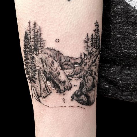 Oregon Coast Tattoo Ideas, Oregon Coast Tattoo, Oregon Tattoo Ideas, Coast Tattoo, Oregon Tattoo, Bridge Tattoo, Tillamook Oregon, Scene Tattoo, Tattoos Inspiration