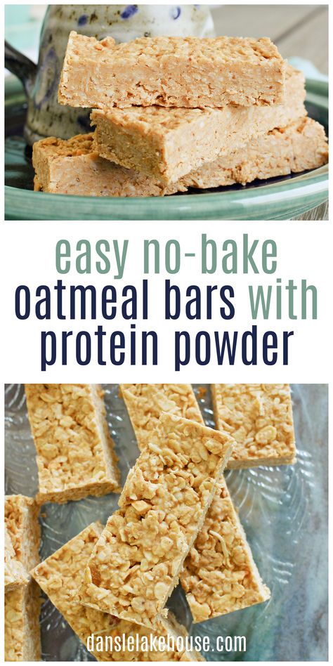 Easy No Bake Peanut Butter Oatmeal Protein Bars with Protein Powder Whey Protein Bar Recipe, Whey Protein Recipes Baking, Whey Protein Dessert Recipes, Protein Baked Oatmeal Bars, Homemade Protein Bars With Protein Powder, Jamie Eason Protein Bars, Whey Powder Recipes, Whey Protein Bars Homemade, Adding Protein Powder To Food