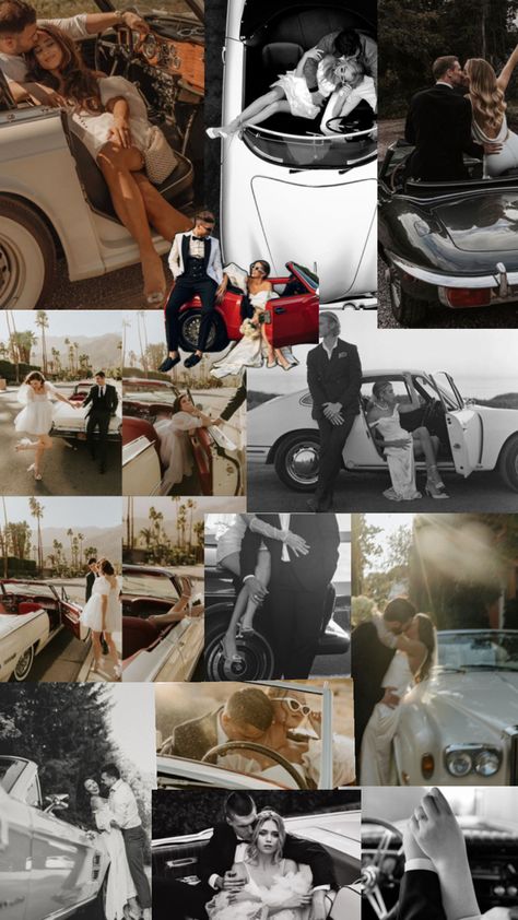 Vintage car/candid Car Engagement Photos, Elegant Engagement Photos, Vintage Engagement Photos, Styled Shoot Ideas, Photo Engagement, Dreamy Wedding, Tie The Knot, Engagement Photo Ideas, Car Photos