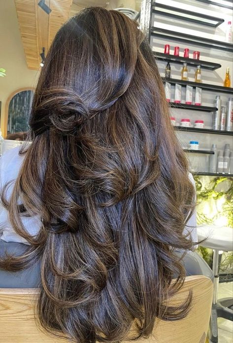 Princess Blowout, Red Hair Blowout, Black Hair Ombre Balayage, Straight Hair Blowout, Waves Blowout, Layered Hair Blonde, Red Hair Black Hair, Straight Hair Layered, Hairstyles Glam