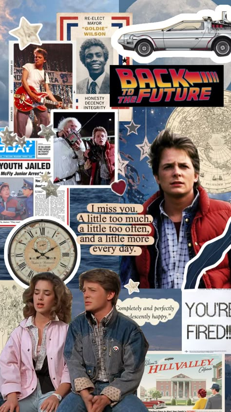 Back To The Future Pfp, Back To The Future Fanart, Back To The Future Aesthetic, Back To The Future Wallpaper, 80s Collage, 80s Wallpaper, 1980s Aesthetic, Pop Culture Moments, 80s Pop Culture