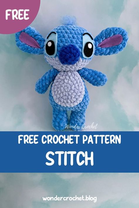 Wonder Crochet, Disney Amigurumi, Angel Stitch, Disney Crochet, Stitch Plush, Disney Crochet Patterns, Stitch Toy, Crochet Disney, Crochet Animals Free Patterns