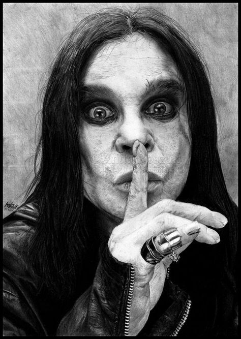 Ozzy Osbourne Black Sabbath, Pencils Drawings, Arte Zombie, No More Tears, Music Is My Escape, Ozzy Osbourne, Pop Rock, Black Sabbath, Celebrity Art