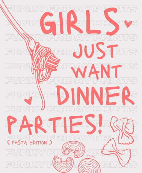 Pasta Party Decorations, Dinner Party Pasta, Italian Food Poster, Waffle Logo, Gals Night, Pasta Tomato, Fruits Design, Dinner Italian, Tomato Girl