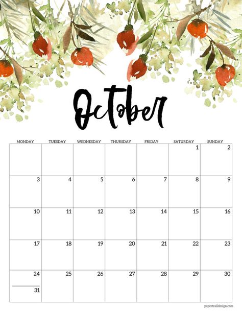 October 2022 Monday start floral calendar pages to print for free. Free printable calendar page for 2022. October Calendar 2022 Aesthetic, Cute Calendar Template, October 2022 Calendar, Printable Calendar Pages, Paper Trail Design, Free Printable Calendar Templates, Free Calendar Template, October Calendar, To Do Planner