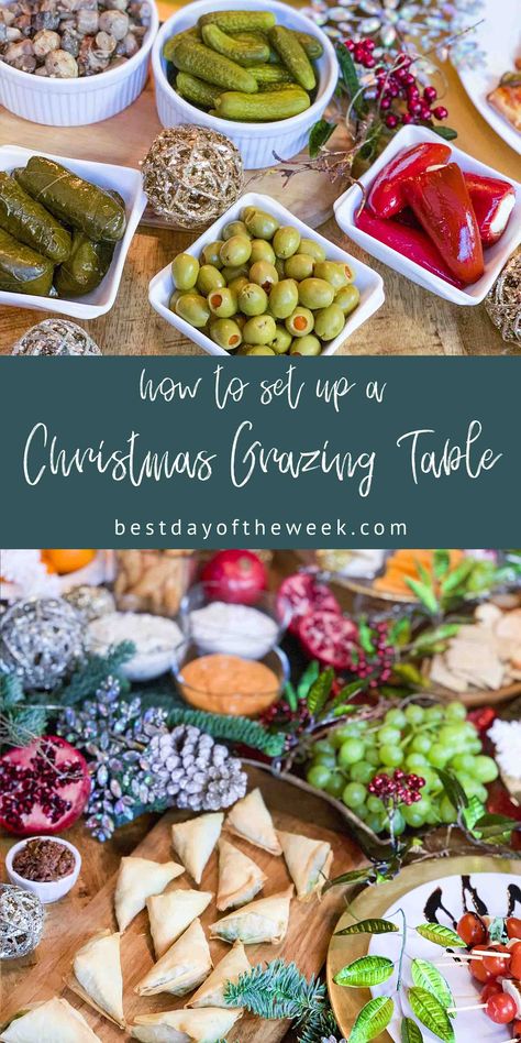 Perfect for hosting a holiday or Christmas party, this grazing table has the best snacks and appetizers. Easy on the host, and great for accommodating dietary restrictions and picky eaters as guests can just pick and choose what they take. Check out our DIY grazing table post for everything you need. Christmas Grazing Table Ideas Diy, Holiday Party Grazing Table, Christmas Eve Grazing Table, Christmas Grazing Tables, Christmas Party Grazing Table, Grazing Table Ideas Diy, Appetizer Grazing Table, Grazing Table Ideas Christmas, Christmas Grazing Table Ideas