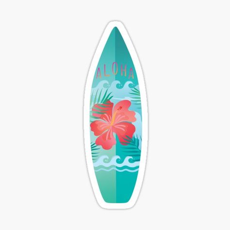 Hawaiian Stickers, Hawaii Stickers, Aloha Sticker, Surfboard Design, Hawaiian Party, Surf Board, Stickers For Sale, Beach Themed, Beach Themes