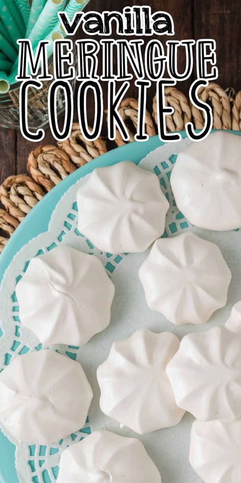 Look no further than these delicious vanilla meringue cookies! Made with just a few simple ingredients this vanilla meringue cookie recipe makes the best meringues Meringue Cookie Recipe Easy, Meringue Cookies Recipe, Vanilla Meringue Cookies, Vanilla Meringue, Easy Meringues, Meringue Cookie, Meringue Cookie Recipe, Meringue Recipe, Meringue Cookies