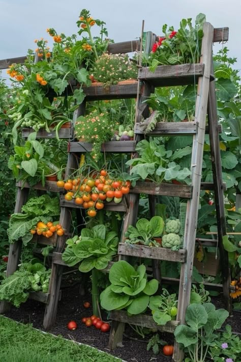 Messy Garden Aesthetic, Cottage Veggie Garden, Home Steading Ideas, Outdoor Vegetable Garden Ideas, Vegetable Garden Idea, Veggie Garden Design, Food Garden Ideas, Home Vegetable Garden Design, Messy Garden