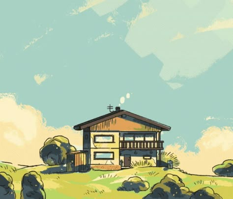 Stay Home Art GIF - Stay Home Art House - Discover & Share GIFs Summer House Illustration, Animated Illustration Gif, Relaxing Gifs, Relaxing Illustration, House In The Field, Relax Illustration, House Animation, Illustration Gif, Gif Illustration