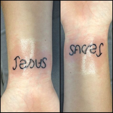 Jesus Saves Tattoo, Ambigram Tattoo, Saved Tattoo, Jesus Tattoo, 4 Tattoo, Religious Tattoos, Inspiration Tattoos, Psalm 121, Tattoos Geometric