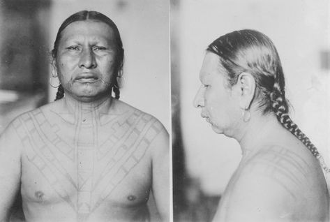 Wa-xthi-zhi (aka Generous) - Osage - no date Indigenous Tattoo, Worldwide Tattoo, Body Modification Piercings, Native American Projects, Tattoo Museum, Osage Nation, Native American Indian Tribes, G Tattoo, American Indian History