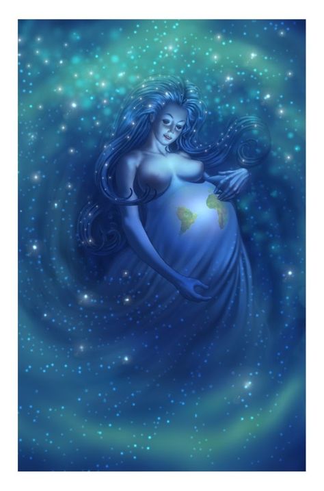 Gaia ~ The Great Mother ~ Mother Earth ~ Blessed Be The  Mother.                                                                                                                                                                                 More Gaia Goddess, Pregnancy Art, Sacred Feminine, Mother Goddess, Goddess Art, Spiritual Art, Gods And Goddesses, Mother Earth, Mother Nature