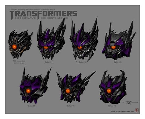 Some of Shockwaves head redesigns Shockwave Fanart, Transformers Concept Art, Transformers Concept, Shockwave Transformers, Robots Artworks, Transformers Art Design, Transformers Animated, Transformers Decepticons, Transformers Design