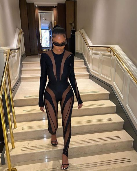 Mugler Jumpsuit, Style A Black Jumpsuit, Mugler Outfit, Birthday Look, Flawless Beauty, Jumpsuit Outfit, Cute Everyday Outfits, Black Jumpsuit, Pretty Dresses