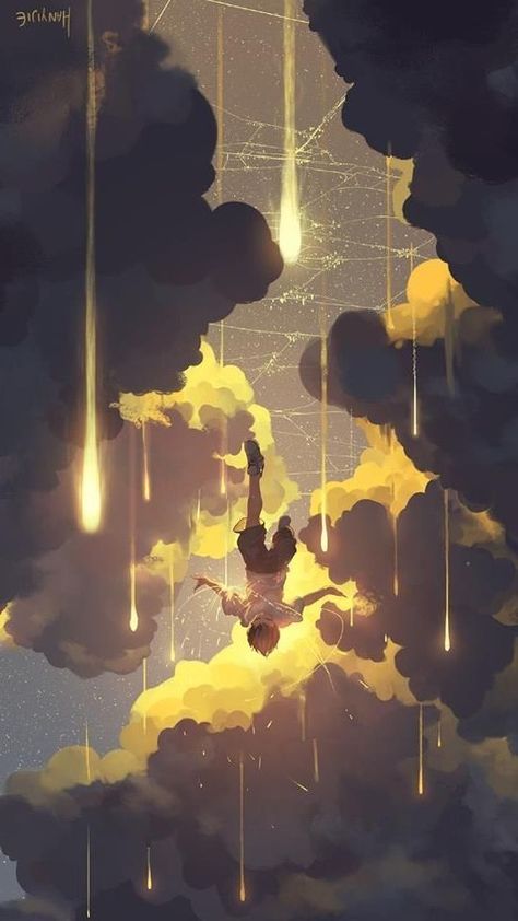 Person Falling From Sky, Person Falling, Falling Skies, Really Cool Drawings, Celestial Art, Fantasy Concept Art, Ethereal Art, Dreamy Art, Environment Concept Art