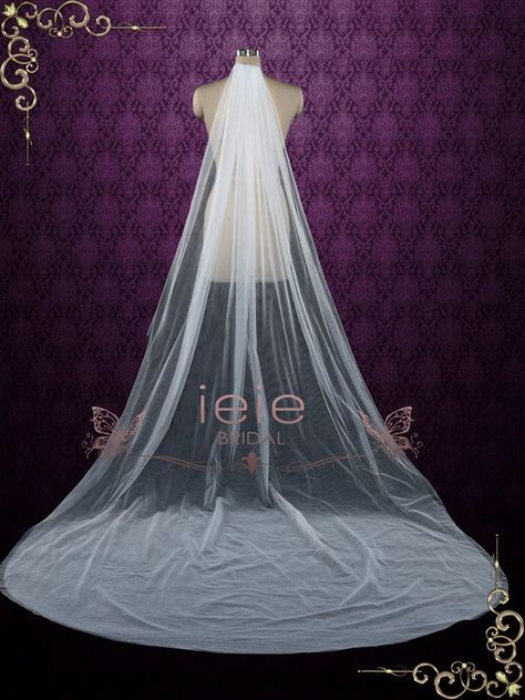 Chapel Length Wedding Veil, Long Lace Veil, Cathedral Length Wedding Veil, Veil With Blusher, Tulle Wedding Veil, Long Veil Wedding, Cathedral Wedding Veils, Cathedral Length Veil, Tulle Veil