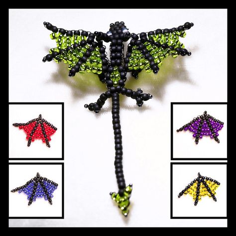 Dragon Colors by Line-of-Birds Dragon Colors, Seed Bead Purse, Seed Bead Bracelets Diy, Seed Bead Tutorials, Pony Bead Crafts, Pony Bead Patterns, Seed Bead Patterns, Bead Weaving Patterns, Seed Bead Tutorial