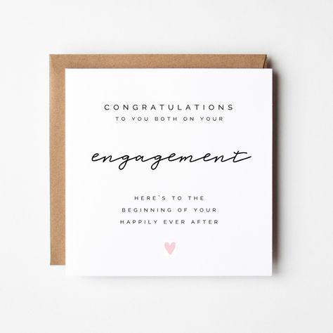 Congratulations On Your Engagement Card, Countdown Quotes, Engagement Congratulations, Congratulations On Your Engagement, Simple Engagement, Couple Ideas, Engagement Card, Congratulations To You, Card Simple