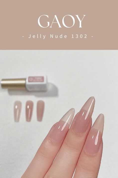 GAOY Jelly Nude Pink Gel Nail Polish Transparent Color Home DIY Nail Manicure Nail Polish Transparent, Sheer Gel Polish, Pink Gel Nail Polish, Pointy Nails, Pink Gel Nails, Color Home, Pink Gel, Nail Polish Set, Gel Nail Polish Set