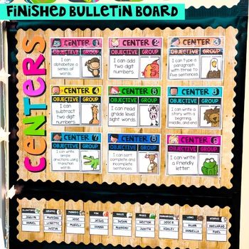 Center Signs | Center Rotation Chart | Bulletin Board by Learning in Wonderland Center Bulletin Board Ideas, Center Rotation Charts, Kindergarten Classroom Setup, Set Room, Center Rotations, Dream Classroom, Classroom Tour, Clever Classroom, Writers Workshop