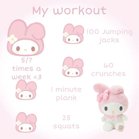 Sanrio Workout, Winx Club Workout, My Melody Diet, 2024 Glow Up, Coquette Workout, Wonyoungism Workout, Shower Workout, Easy Morning Workout, Angel Workout