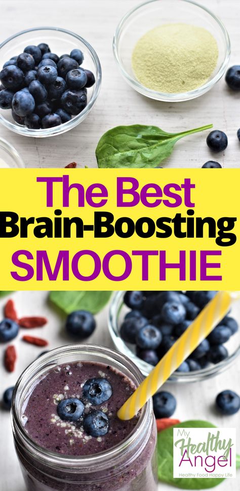 Brain-Boosting Smoothie Blueberry Matcha, Healing Smoothie, Good Brain Food, Brain Healthy Foods, Brain Boosting Foods, Mind Diet, Brain Boost, Smoothies For Kids, Good Smoothies