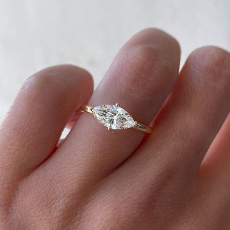 Easy To West Marquise, East West Engagement Ring Marquise, East West Moissanite Engagement Ring, East To West Marquise Engagement Ring, Marquise East West Ring, East And West Engagement Ring, Marquise Engagement Ring East West, Engagement Rings East West, East West Engagement Rings