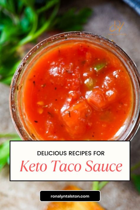 Keto taco sauce made with real tomatoes perfectly combines your keto fish tacos. This low-carb awesome sauce will for sure please your keto diet. This homemade taco sauce will definitely remind me of creamy sriracha sauce! Keto Fish Tacos, Creamy Sriracha Sauce, Taco Sauce Recipe, Homemade Taco Sauce, Taco Sauce Recipes, Keto Fish, Keto Dishes, Keto Taco, Taco Sauce