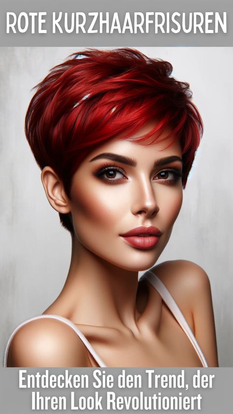 Rot ist nicht nur eine Farbe - es ist eine Aussage! Kurze Haare in strahlendem Rot sind mehr als nur ein Haarschnitt, sie sind ein Lebensgefühl. In diesem Blogpost werden wir die Welt der roten Kurzhaarfrisuren erkunden und Ihnen zeigen, wie Sie diesen trendigen Look für sich entdecken können. Was macht rote Kurzhaarfrisuren so besonders? Funky Short Hair, Short Hair, Short Hair Styles, Hair, Pins, Quick Saves