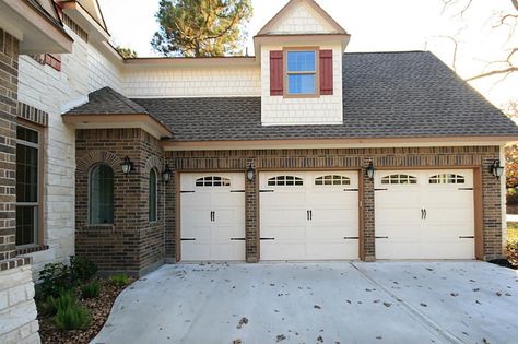 Golf Cart Garage, Garage Roof, Three Car Garage, Brick Veneer, 2 Car Garage, Home Additions, Carriage House, Golf Cart, Garage Storage