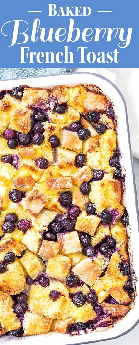 Make Ahead French Toast, Blueberry French Toast Bake, Blueberry French Toast Casserole, French Toast Casserole Recipes, Overnight French Toast, Brunch Casserole, Healthy Brunch, Blueberry French Toast, Brunch Buffet